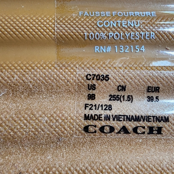 Coach Blue Fuzzy Slippers Size 9B - Picture 10 of 12